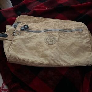Kipling Beige Cosmetic Bag with Front Pocket